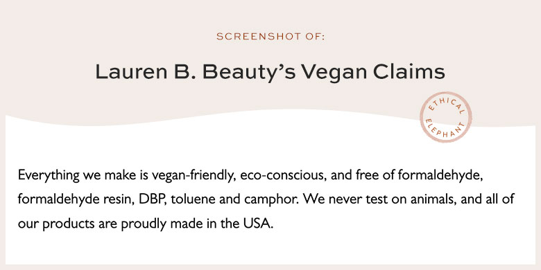 Is Lauren B Beauty Vegan?