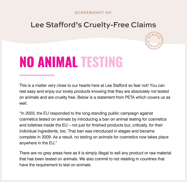Is Lee Stafford Cruelty-Free?