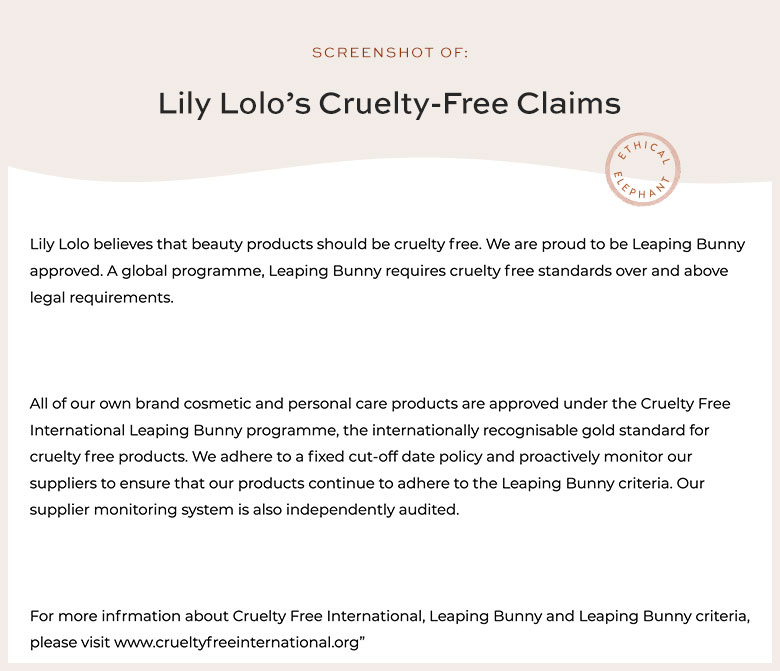 Is Lily Lolo Cruelty-Free?