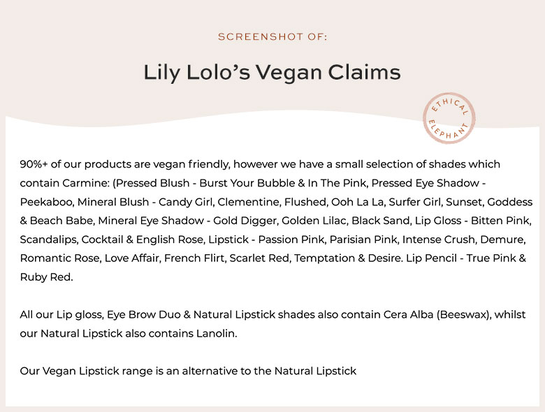 Is Lily Lolo Vegan?