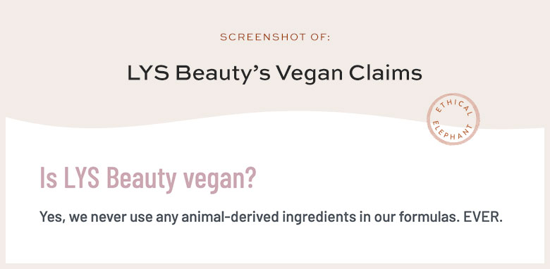 Is LYS Beauty Vegan?