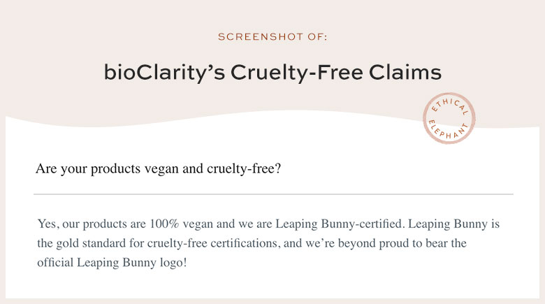 Is bioClarity Cruelty-Free?