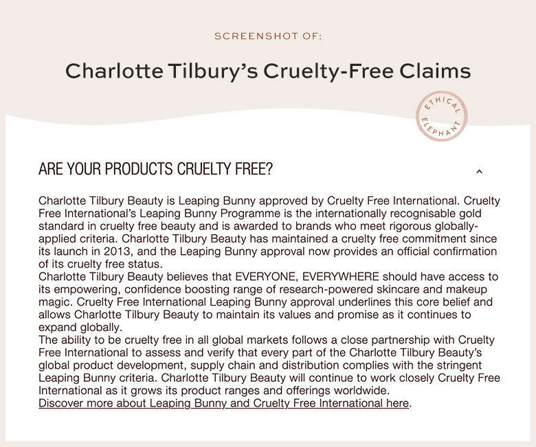 Is Charlotte Tilbury Cruelty-Free?