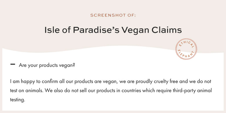 Is Isle of Paradise Vegan?