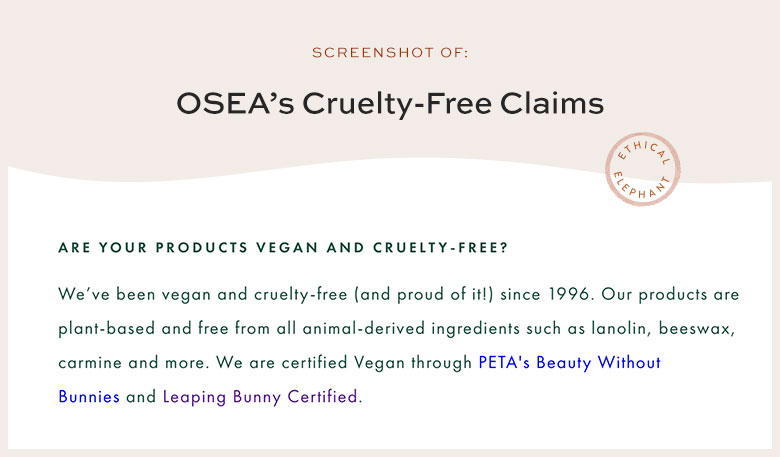 Is OSEA Cruelty-Free?