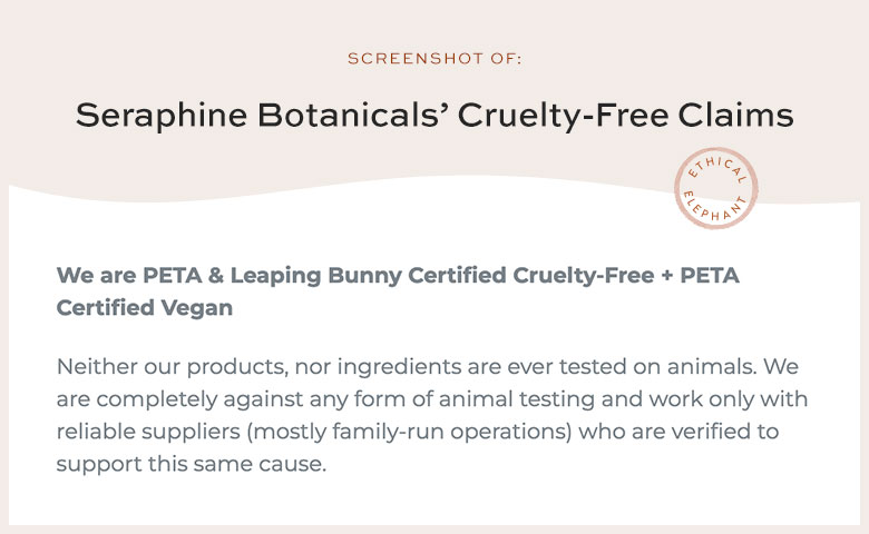 Is Seraphine Botanicals Cruelty-Free?