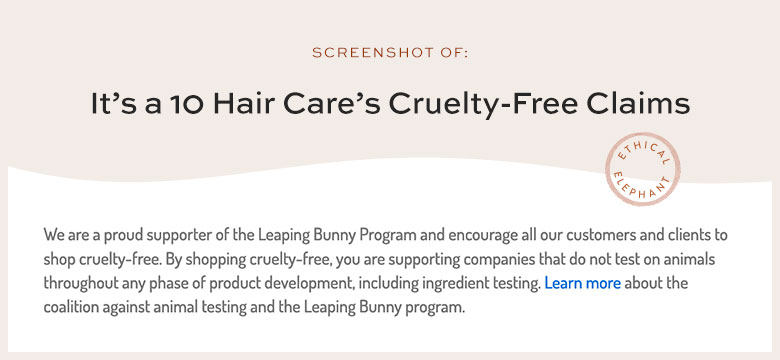 Is It's a 10 Hair Care Cruelty-Free?