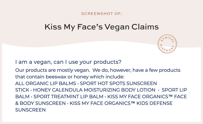 Is Kiss My Face Vegan?