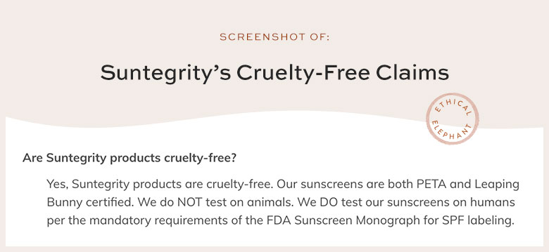 Is Suntegrity Cruelty-Free?