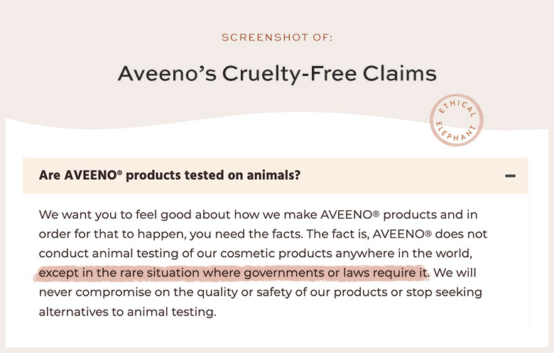 Is Aveeno Cruelty-Free?