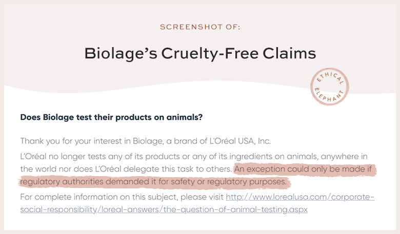 Is Biolage Cruelty-Free?