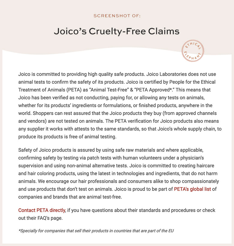 Is Joico Cruelty-Free?