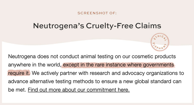 Neutrogena Cruelty-Free Claims