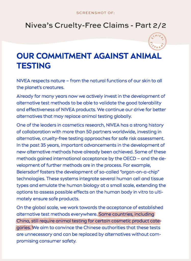 Does Nivea Test on Animals?