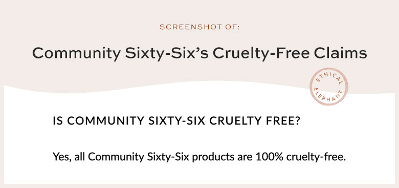 Is Community Sixty-Six Cruelty-Free?