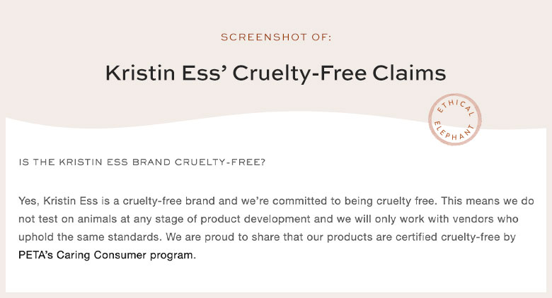 Is Kristin Ess Cruelty-Free?