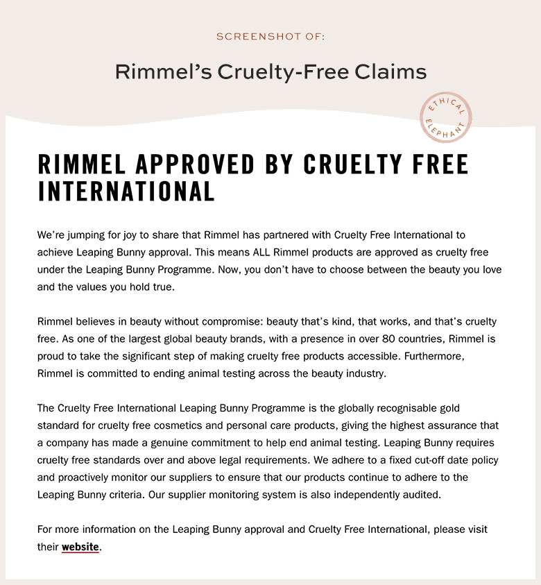 Is rimmel london deals makeup cruelty free