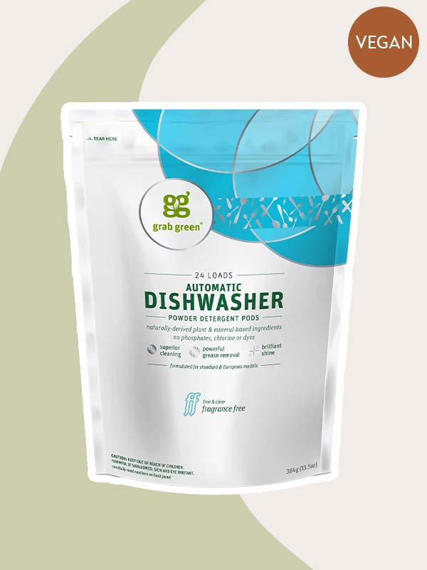 Unscented Dishwasher Pods by AspenClean, New and Improved Packaging, Zero Plastic, EWG Verified , Vegan, Eco-Friendly, Natural Dishwasher Detergent